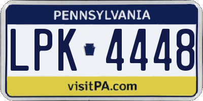 PA license plate LPK4448
