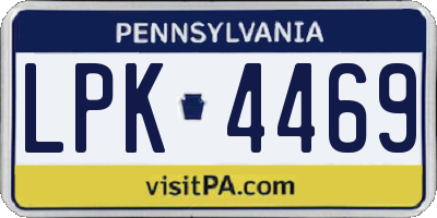 PA license plate LPK4469