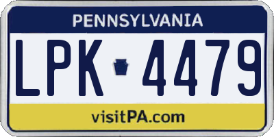 PA license plate LPK4479