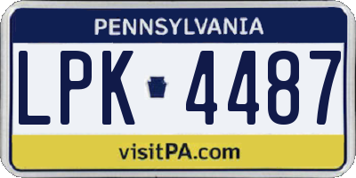 PA license plate LPK4487