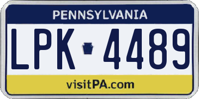 PA license plate LPK4489