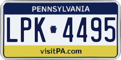 PA license plate LPK4495