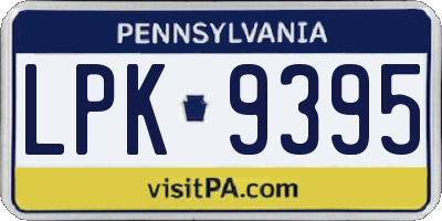 PA license plate LPK9395