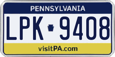 PA license plate LPK9408
