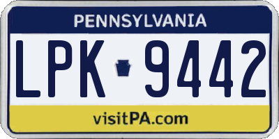 PA license plate LPK9442
