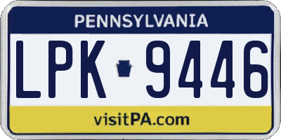 PA license plate LPK9446