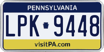 PA license plate LPK9448