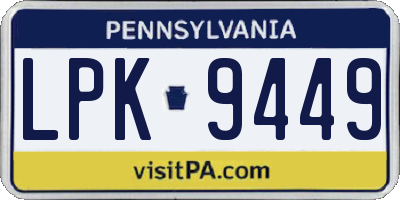 PA license plate LPK9449