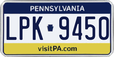PA license plate LPK9450