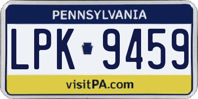 PA license plate LPK9459