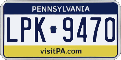 PA license plate LPK9470
