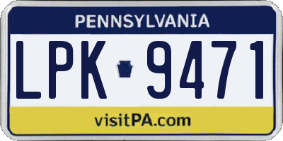 PA license plate LPK9471