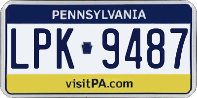PA license plate LPK9487