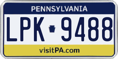 PA license plate LPK9488