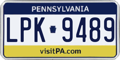 PA license plate LPK9489