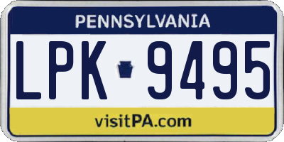 PA license plate LPK9495