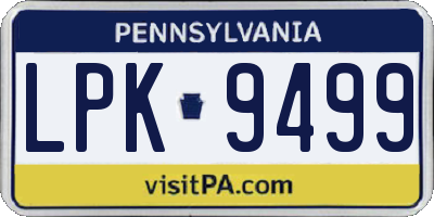 PA license plate LPK9499