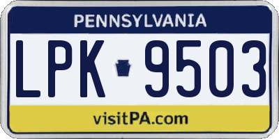 PA license plate LPK9503