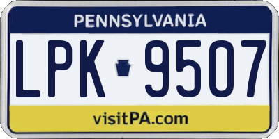 PA license plate LPK9507