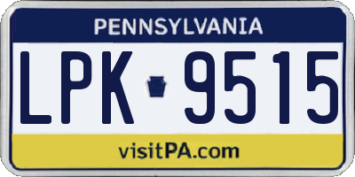 PA license plate LPK9515