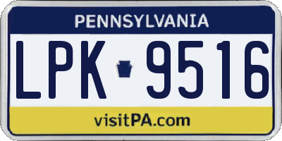 PA license plate LPK9516