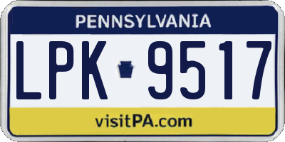 PA license plate LPK9517