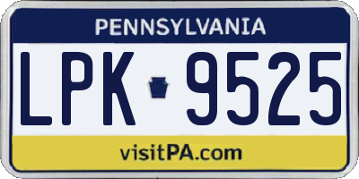 PA license plate LPK9525