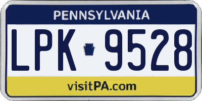PA license plate LPK9528