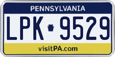 PA license plate LPK9529