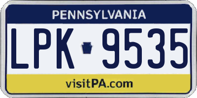 PA license plate LPK9535