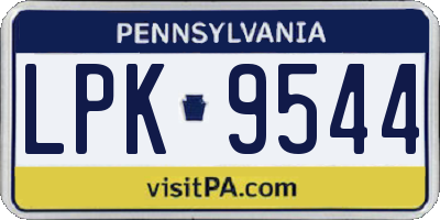 PA license plate LPK9544