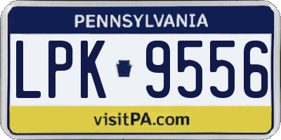 PA license plate LPK9556