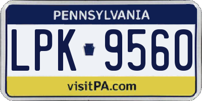 PA license plate LPK9560