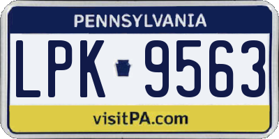PA license plate LPK9563