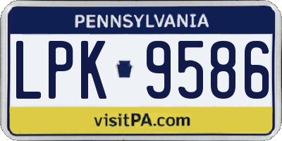 PA license plate LPK9586