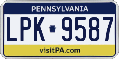 PA license plate LPK9587