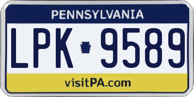 PA license plate LPK9589