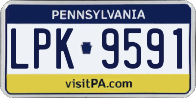 PA license plate LPK9591