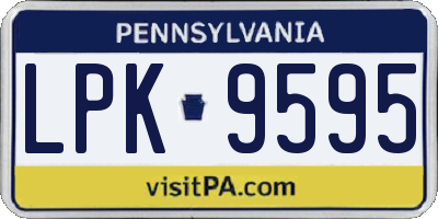 PA license plate LPK9595