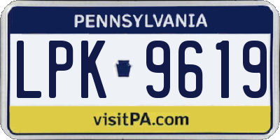 PA license plate LPK9619