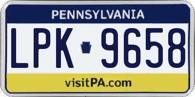 PA license plate LPK9658