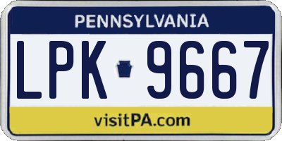 PA license plate LPK9667