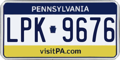 PA license plate LPK9676