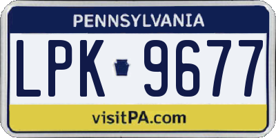 PA license plate LPK9677