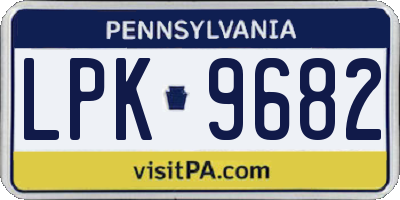 PA license plate LPK9682
