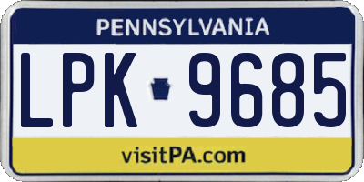 PA license plate LPK9685