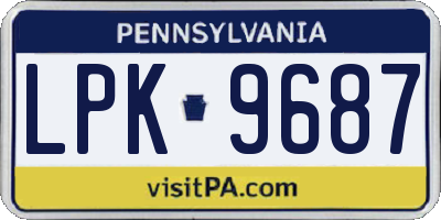 PA license plate LPK9687