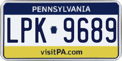 PA license plate LPK9689