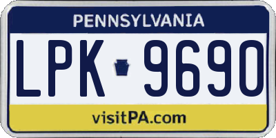 PA license plate LPK9690