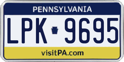 PA license plate LPK9695